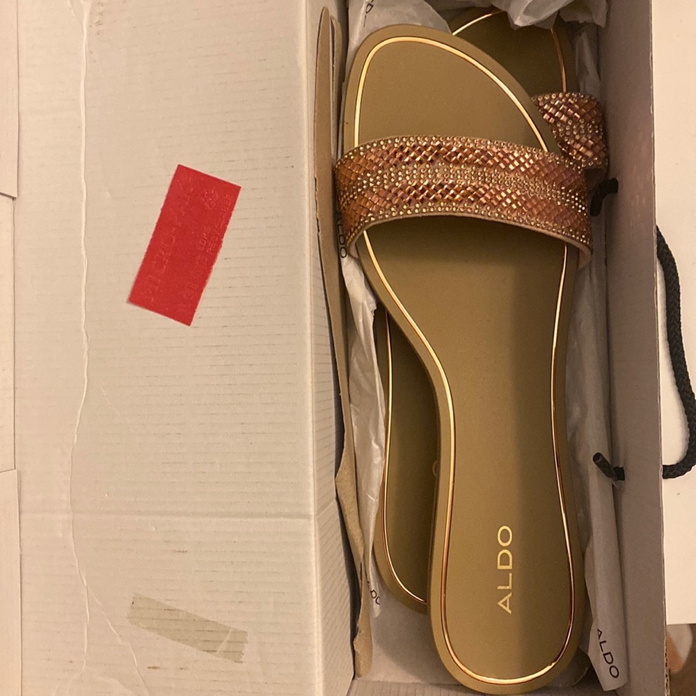 Never worn Aldo rose gold sandals